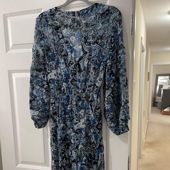 The Kooples Blue Cashmere Print Dress in Crepe Silk Muslin - NWT! - Picture 12 of 14